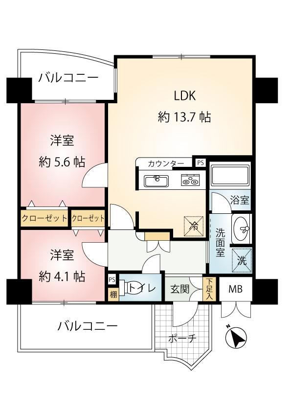 2LDK apartment in Meguro Ward, Tokyo - Photo 1