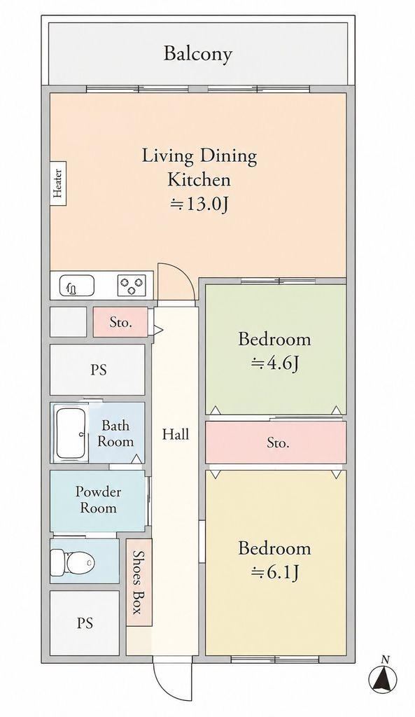 2LDK apartment in Nishi Ward, Sapporo, Hokkaido - Photo 1