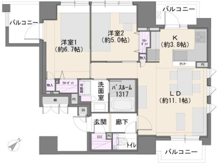 2LDK apartment in Shinjuku Ward, Tokyo - Photo 1
