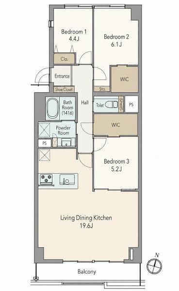 3LDK apartment in Koto Ward, Tokyo - Photo 1