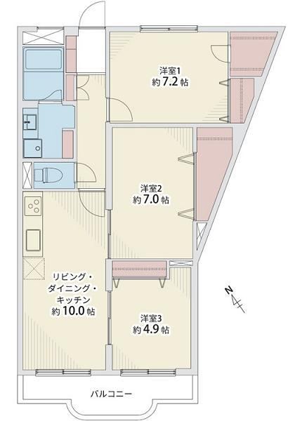 3LDK apartment in Higashi Ward, Hiroshima - Photo 1