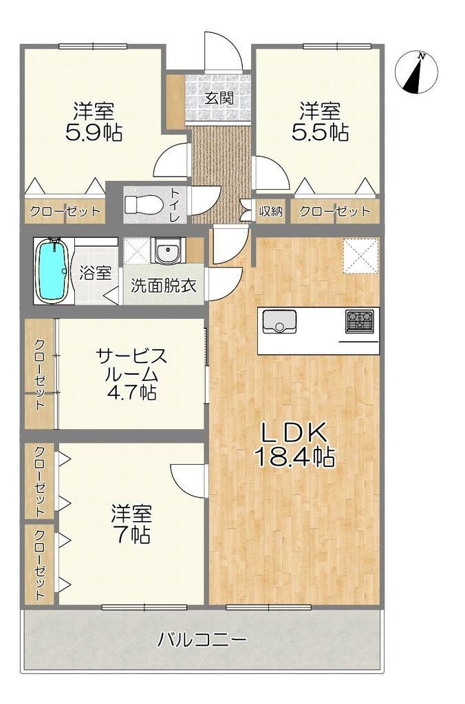 3LDK+S apartment in Chuo Ward, Hamamatsu, Shizuoka - Photo 1