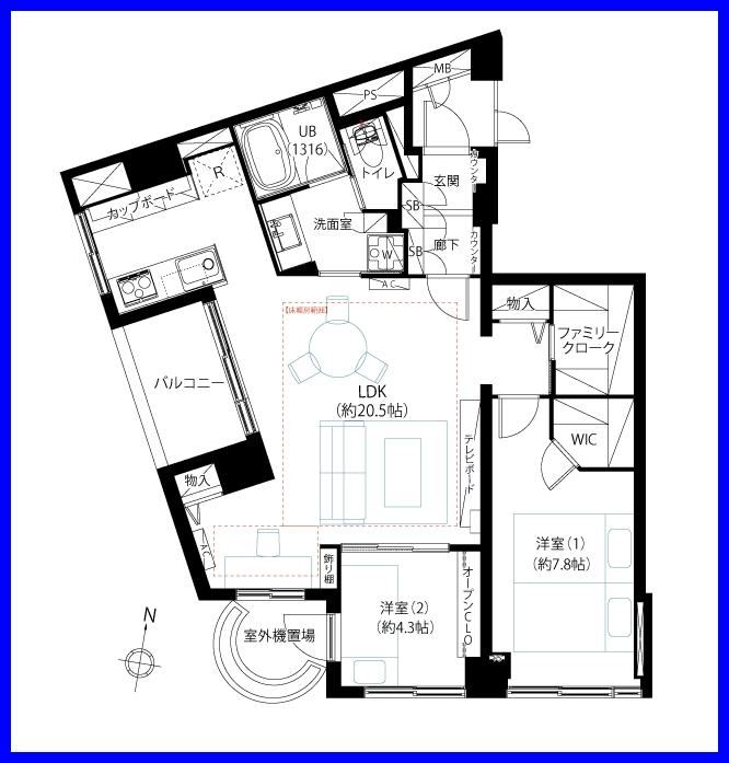 2LDK apartment in Minato Ward, Tokyo - Photo 1