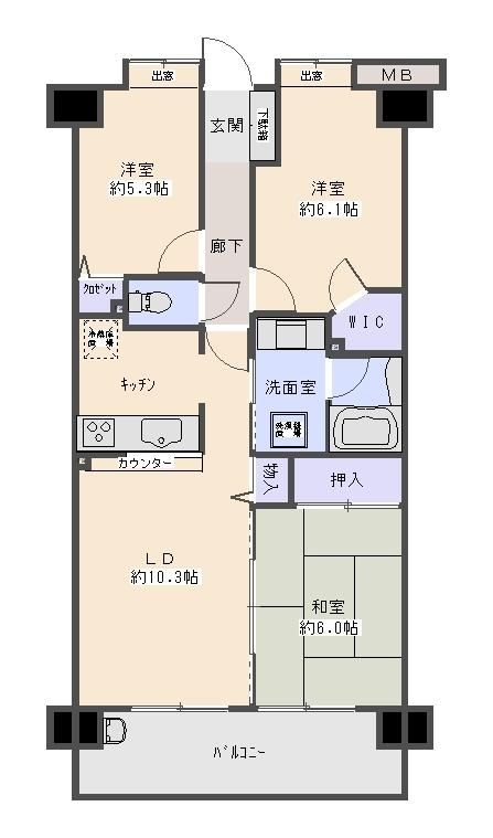 3LDK apartment in Matsudo, Chiba - Photo 1