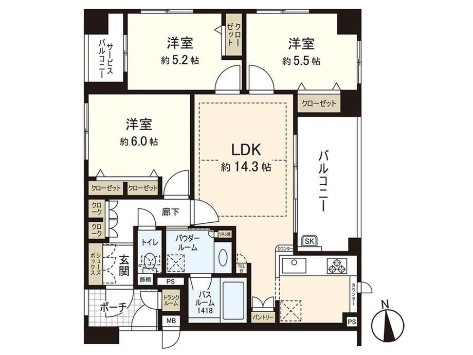 3LDK apartment in Sakai Ward, Sakai, Osaka - Photo 1