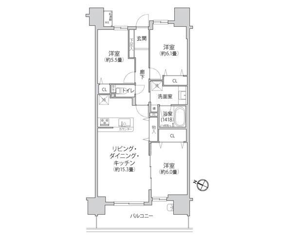 3LDK apartment in Zama, Kanagawa - Photo 1