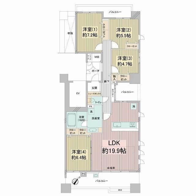 4LDK apartment in Chuo Ward, Kobe, Hyogo - Photo 1