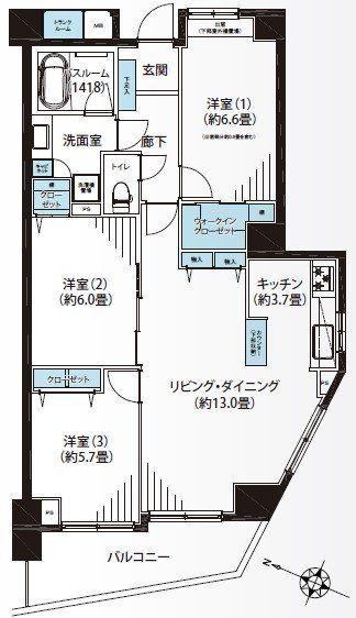 3LDK apartment in Kanagawa Ward, Yokohama, Kanagawa - Photo 1