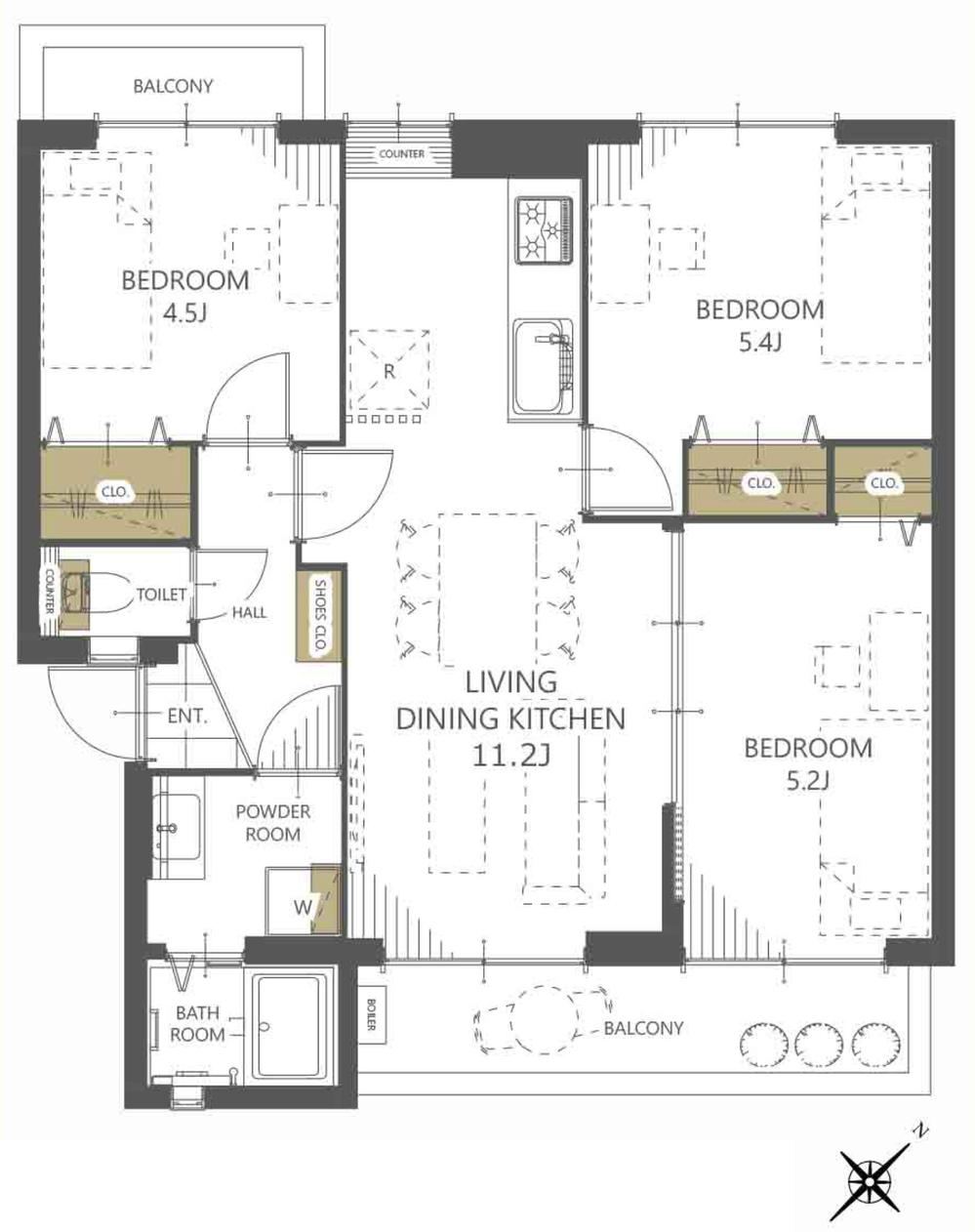 3LDK apartment in Toyonaka, Osaka - Photo 1