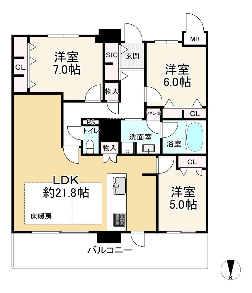 3LDK apartment in Higashi Ward, Fukuoka - Photo 1
