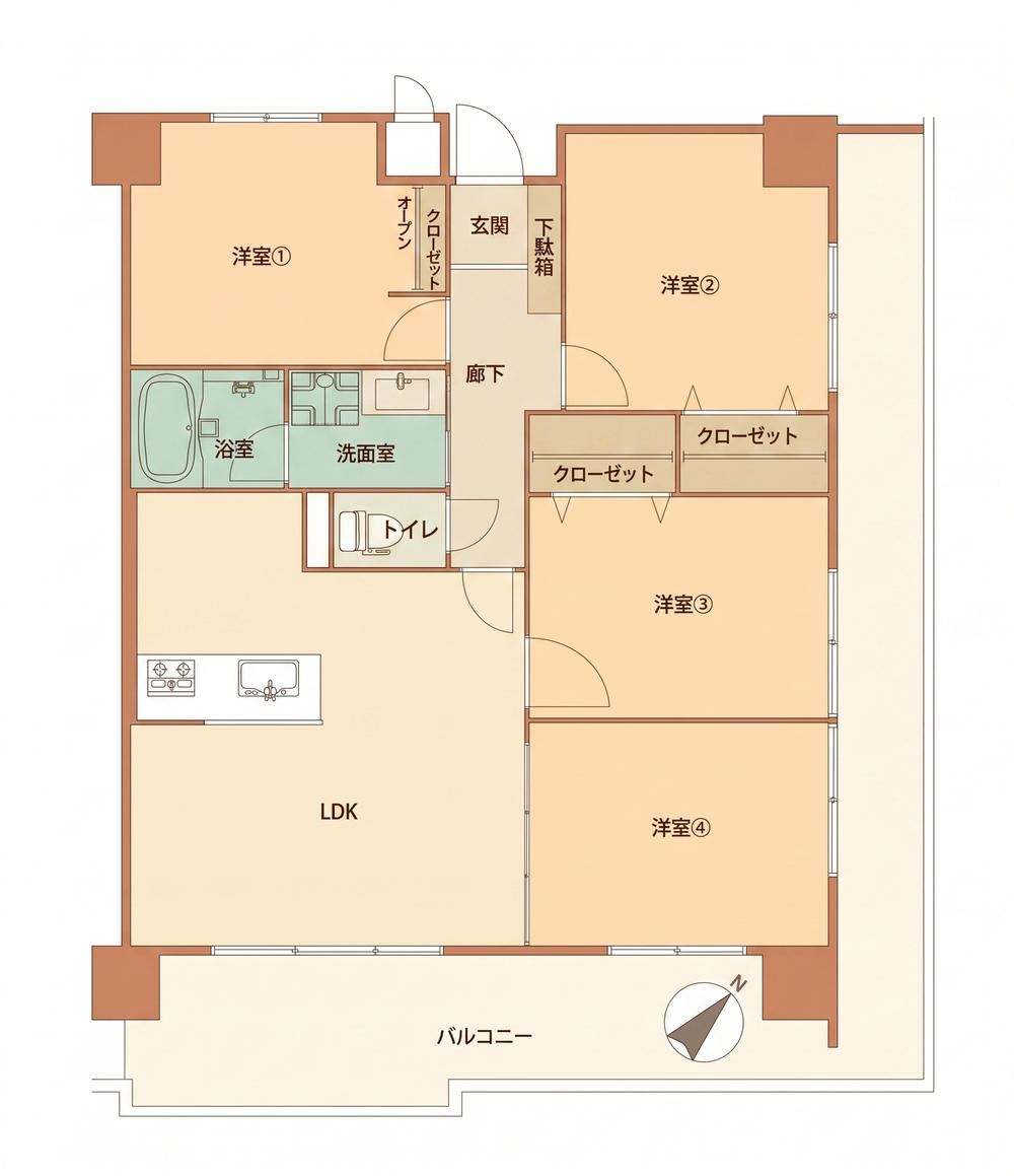 4LDK apartment in Higashi Ward, Fukuoka - Photo 1