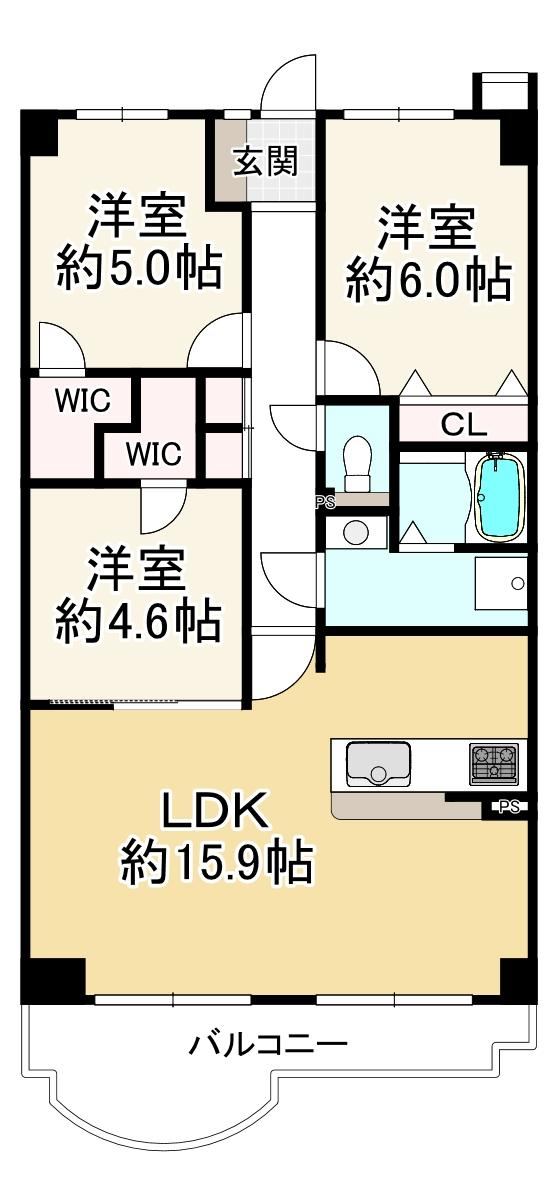 3LDK apartment in Nishi Ward, Sakai, Osaka - Photo 1