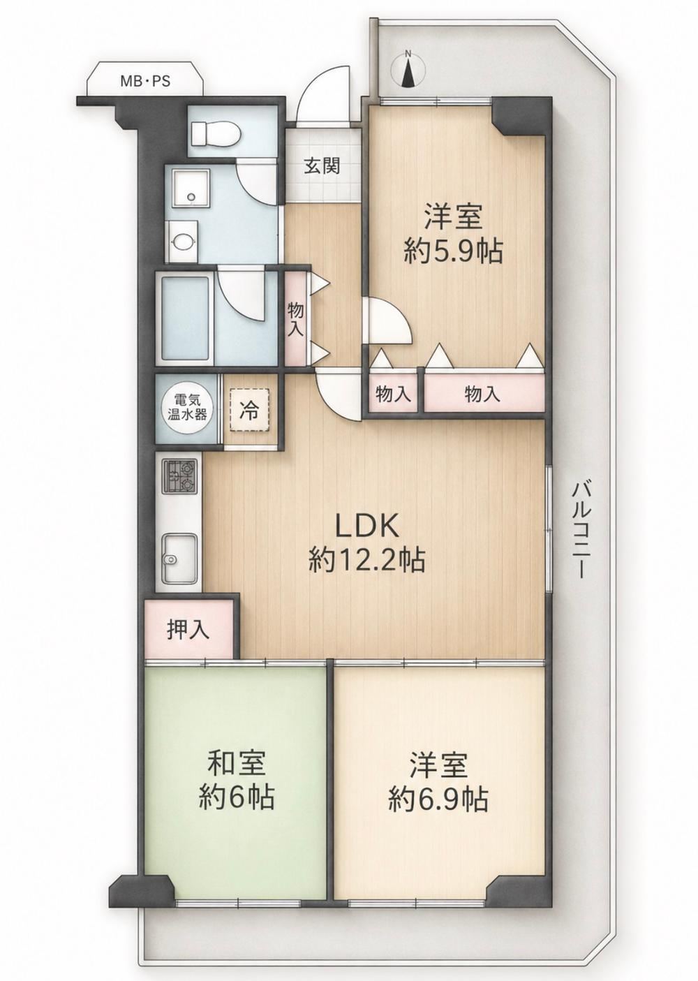 3LDK apartment in Kita Ward, Osaka - Photo 1