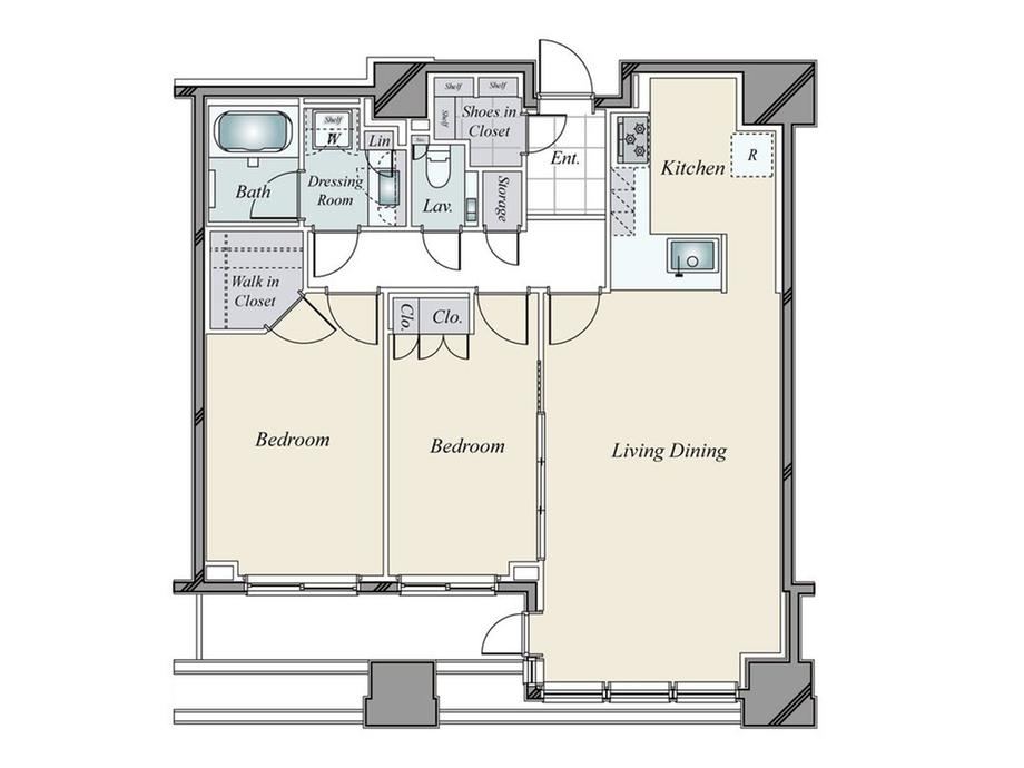 2LDK apartment in Minato Ward, Tokyo - Photo 1