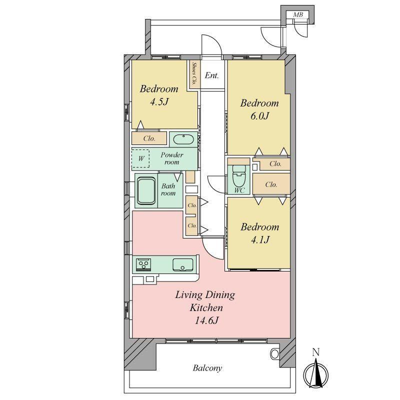 3LDK apartment in Tsurumi Ward, Osaka - Photo 1