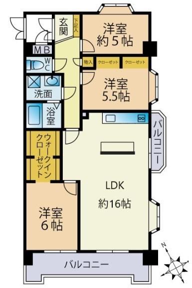 3LDK apartment in Moji Ward, Kitakyushu, Fukuoka - Photo 1