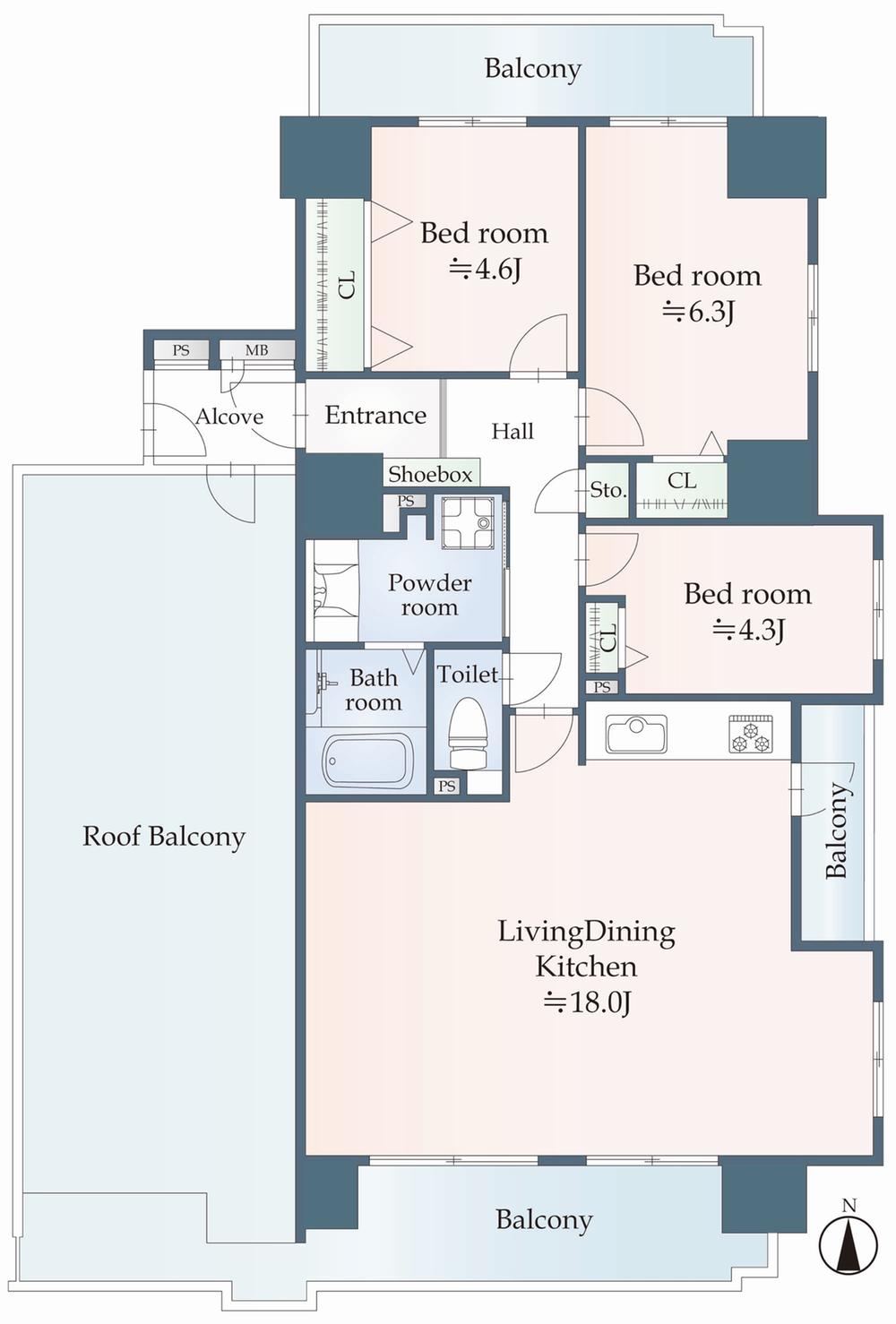 3LDK apartment in Kita Ward, Nagoya, Aichi - Photo 1