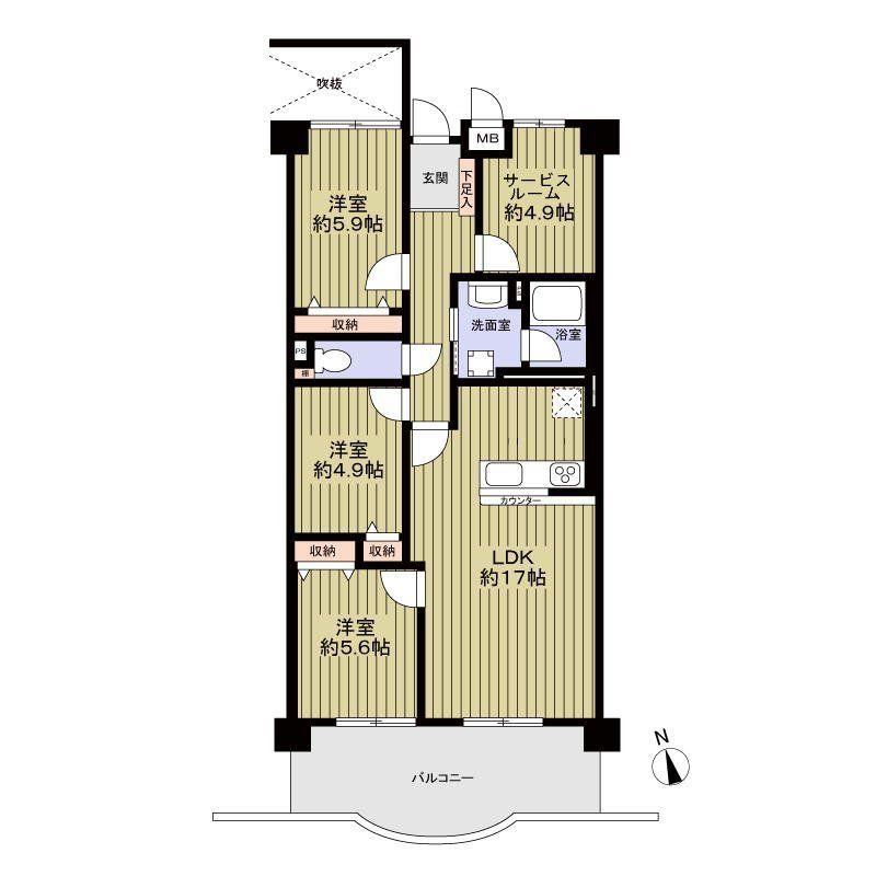 3LDK+S apartment in Tempaku Ward, Nagoya, Aichi - Photo 1