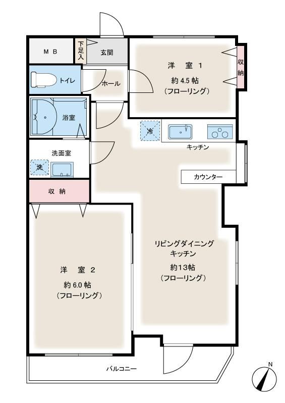 2LDK apartment in Midori Ward, Yokohama, Kanagawa - Photo 1