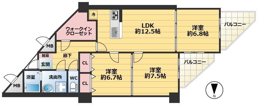 3LDK apartment in Higashiyodogawa Ward, Osaka - Photo 1