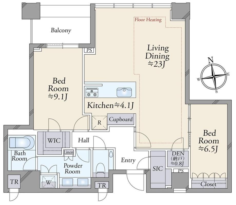 2LDK+S apartment in Minato Ward, Tokyo - Photo 1