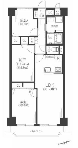 2LDK+S apartment in Nishi Ward, Osaka - Photo 1