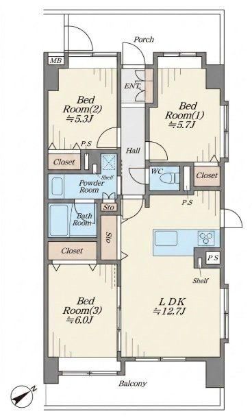 3LDK apartment in Naka Ward, Yokohama, Kanagawa - Photo 1