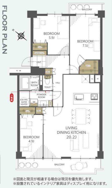 3LDK apartment in Ichikawa, Chiba - Photo 1