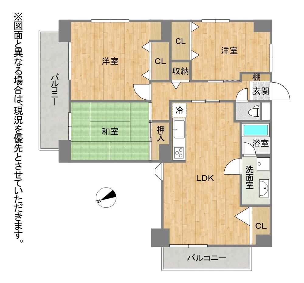 3LDK apartment in Kurume, Fukuoka - Photo 1