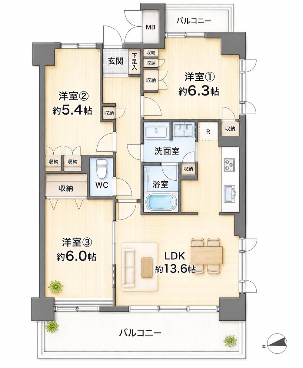 3LDK apartment in Aoba Ward, Sendai, Miyagi - Photo 1
