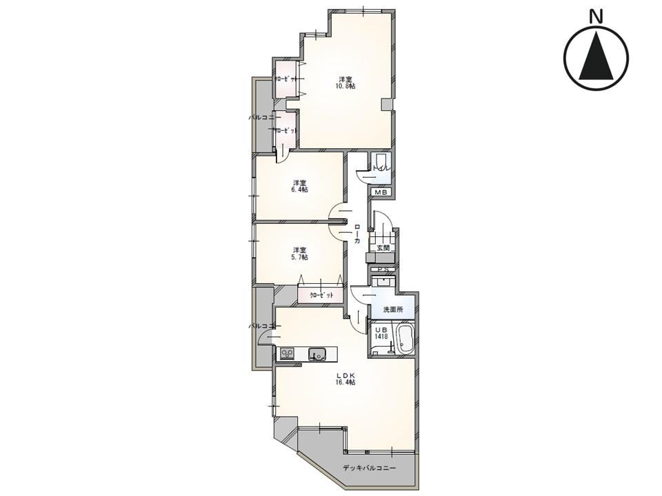 3LDK apartment in Nishi Ward, Nagoya, Aichi - Photo 1