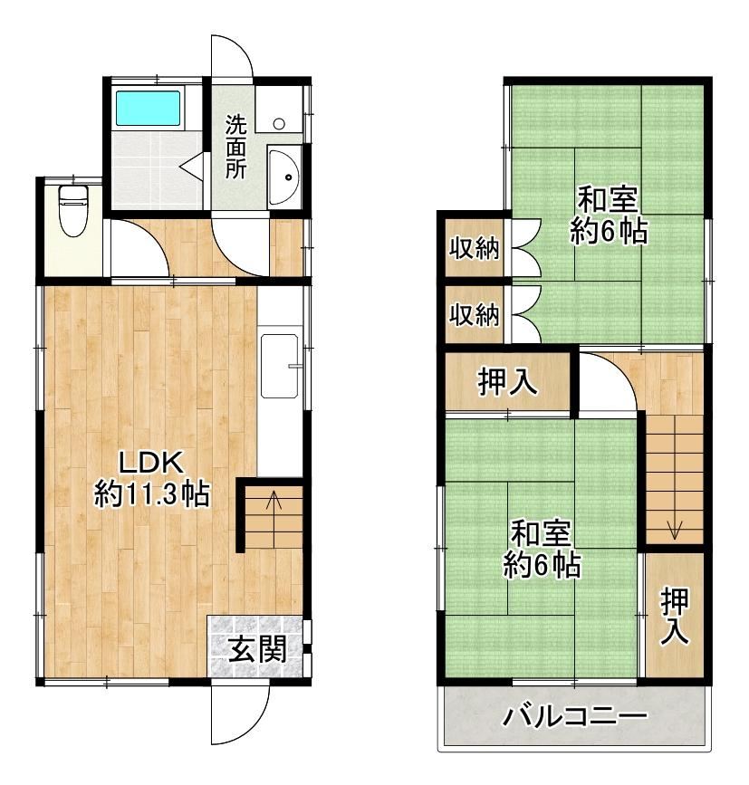 2LDK house in Matsubara, Osaka - Photo 1