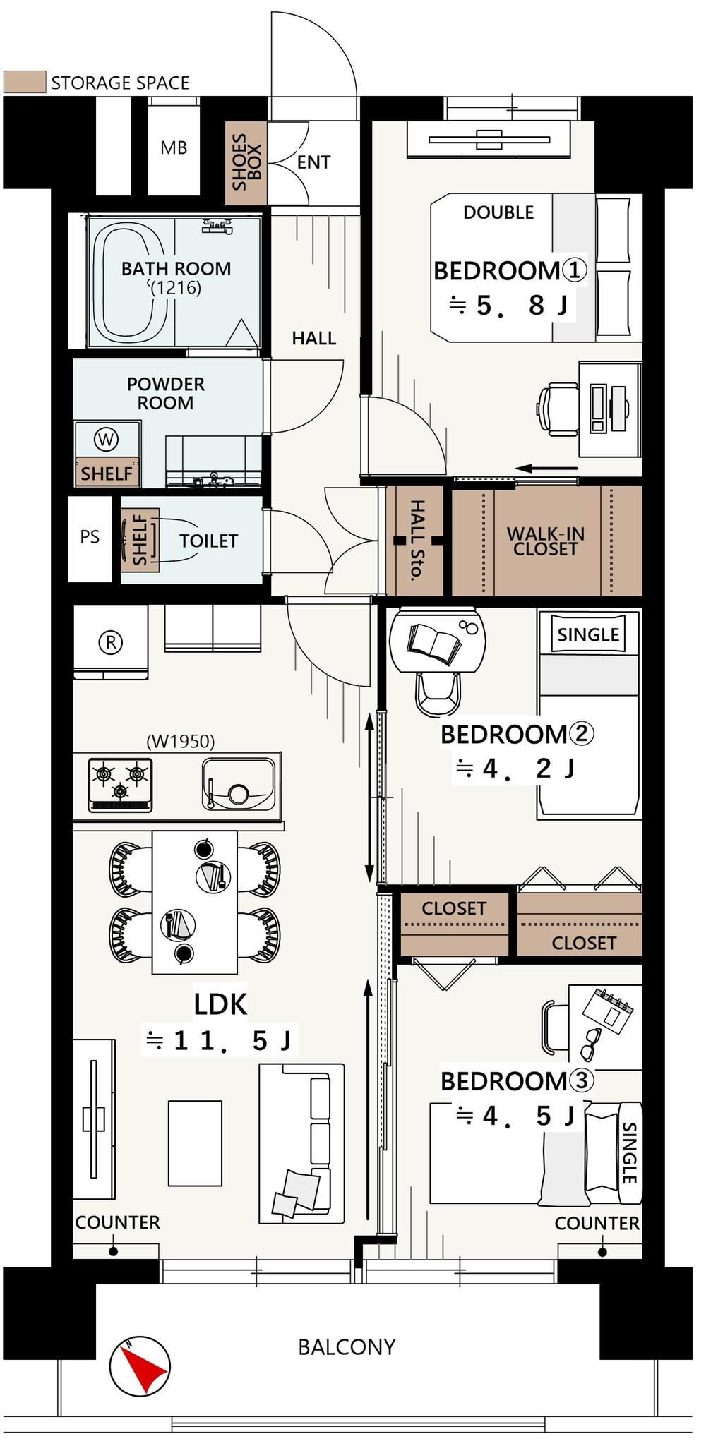 3LDK apartment in Funabashi, Chiba - Photo 1