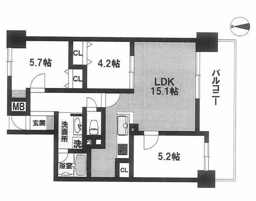 3LDK apartment in Nishi Ward, Hiroshima - Photo 1