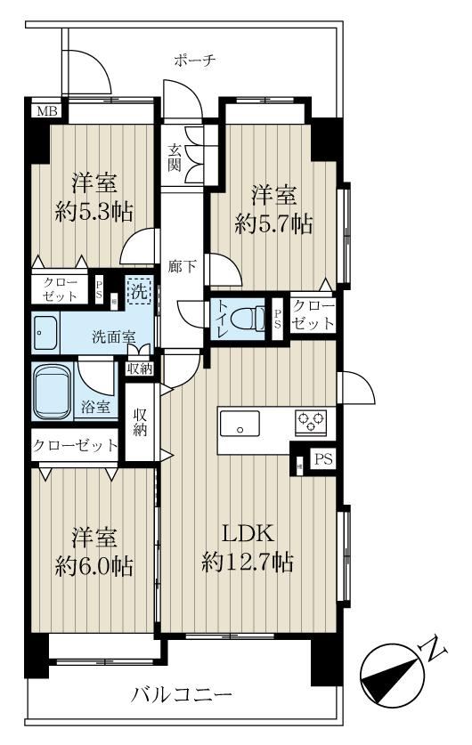 3LDK apartment in Naka Ward, Yokohama, Kanagawa - Photo 1