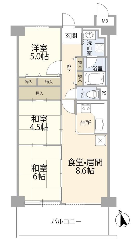 3LDK apartment in Suminoe Ward, Osaka - Photo 1