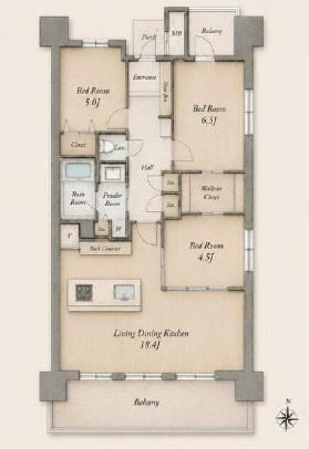 3LDK apartment in Miyamae Ward, Kawasaki, Kanagawa - Photo 1