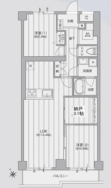 2LDK+S apartment in Ota Ward, Tokyo - Photo 1