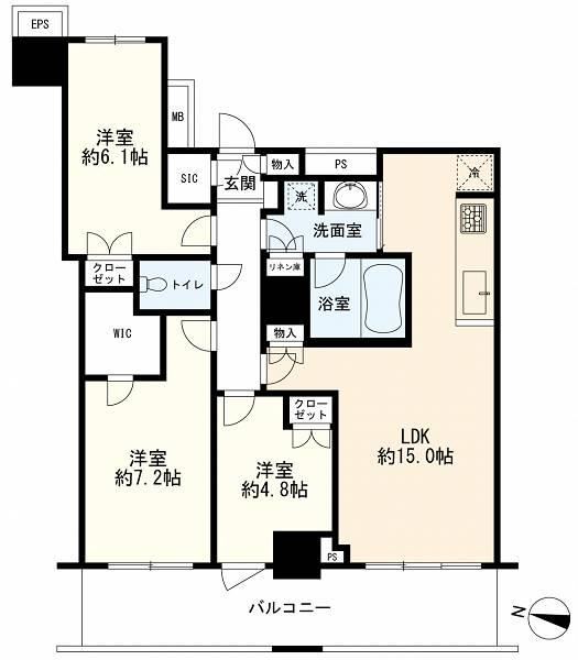 3LDK apartment in Nakahara Ward, Kawasaki, Kanagawa - Photo 1