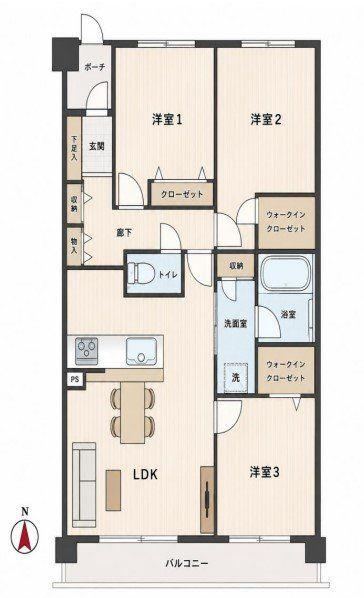 3LDK apartment in Ota Ward, Tokyo - Photo 1