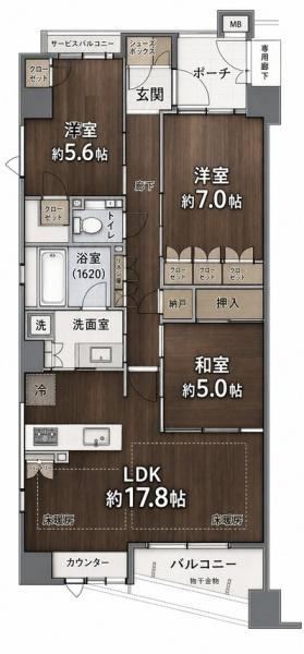 3LDK apartment in Higashinada Ward, Kobe, Hyogo - Photo 1