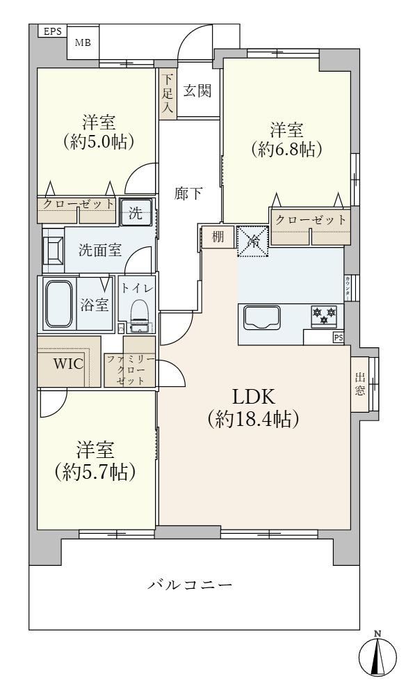3LDK apartment in Katsushika Ward, Tokyo - Photo 1