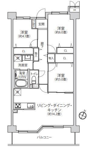 3LDK apartment in Kawasaki Ward, Kawasaki, Kanagawa - Photo 1