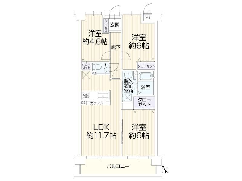 3LDK apartment in Chuo Ward, Sagamihara, Kanagawa - Photo 1