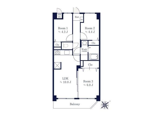 3LDK apartment in Chuo Ward, Sagamihara, Kanagawa - Photo 1