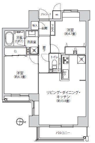2LDK apartment in Kanagawa Ward, Yokohama, Kanagawa - Photo 1