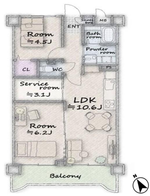 2LDK+S apartment in Kawaguchi, Saitama - Photo 1