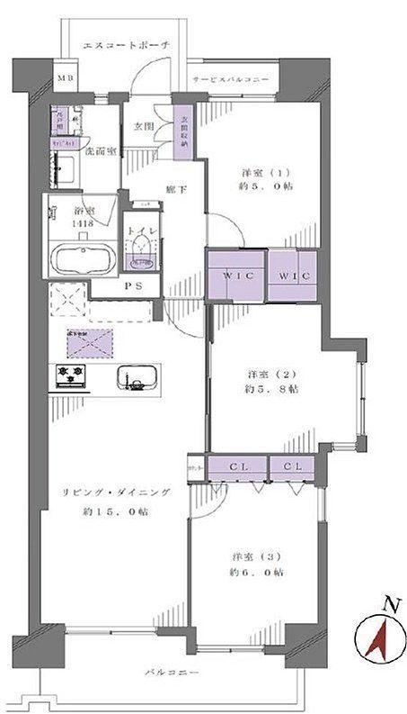 3LDK apartment in Koto Ward, Tokyo - Photo 1