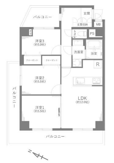 3LDK apartment in Warabi, Saitama - Photo 1