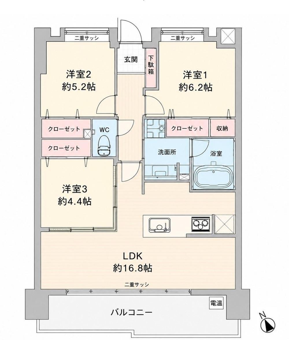 3LDK apartment in Sawara Ward, Fukuoka - Photo 1